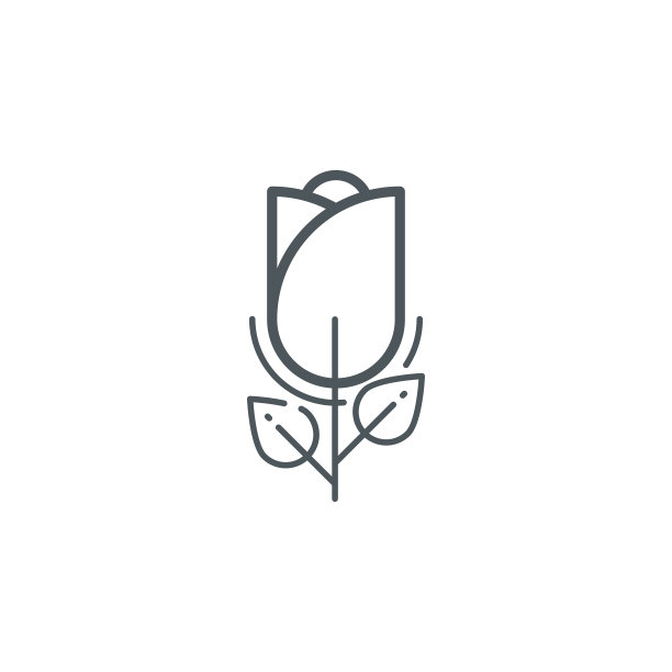 玫瑰花轮廓图标图片下载