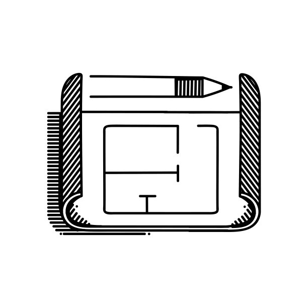 蓝图线图标，草图设计，像素完美，可编辑笔画。工程建设。图片下载