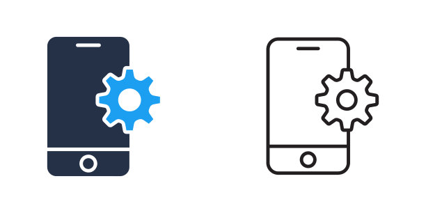 智能手机设置与齿轮图标图片下载