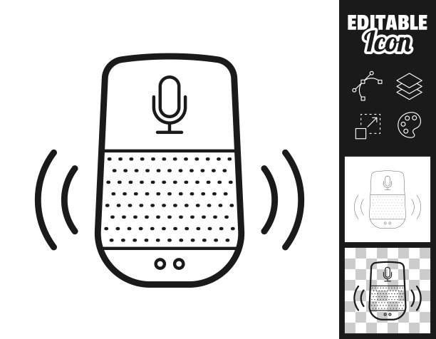 语音助手-智能音箱。图标设计。轻松地编辑图片下载