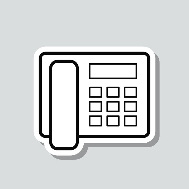 电话。图标贴纸在灰色背景图片下载
