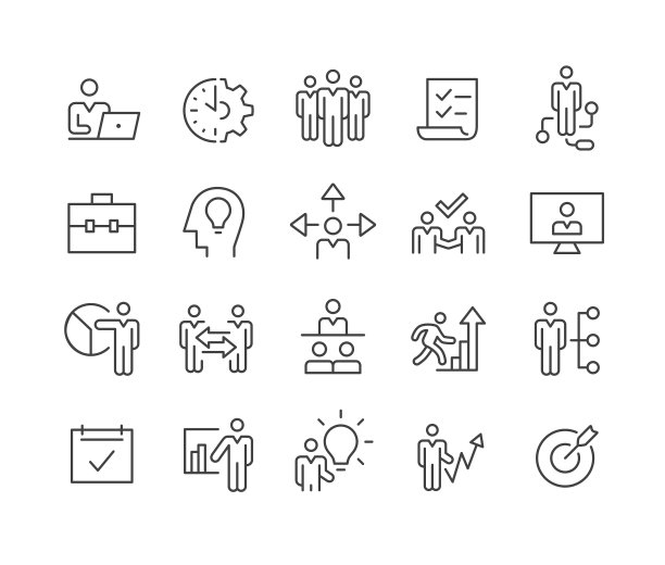 商业管理图标-经典线条系列图片下载