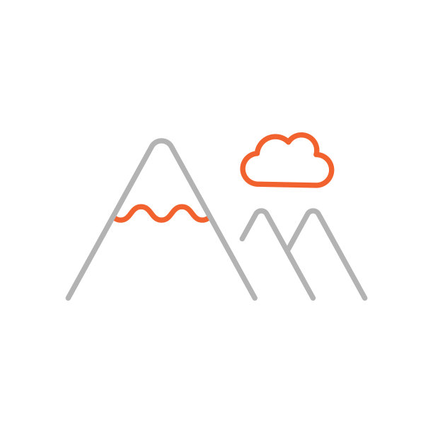 山峰图标与可编辑的笔触图片下载