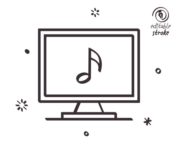 音乐作曲的有趣线条插图图片下载