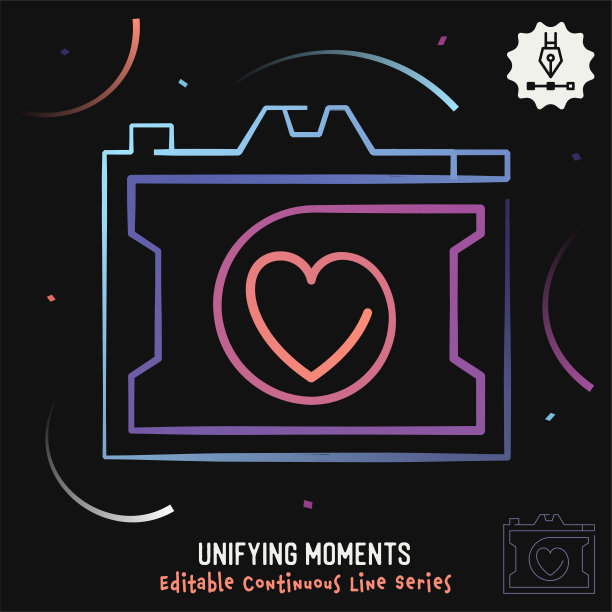 统一时刻可编辑线条插图图片下载