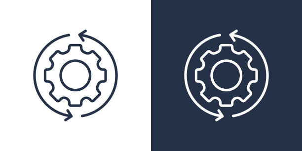 齿轮和旋转箭头图标图片下载