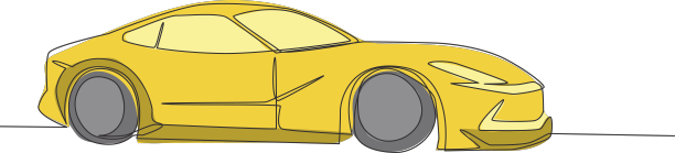 单线绘画的赛车和漂流豪华图片下载