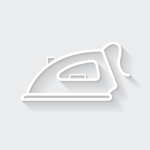 铁。图标与空白背景上的长阴影-平面设计图片下载