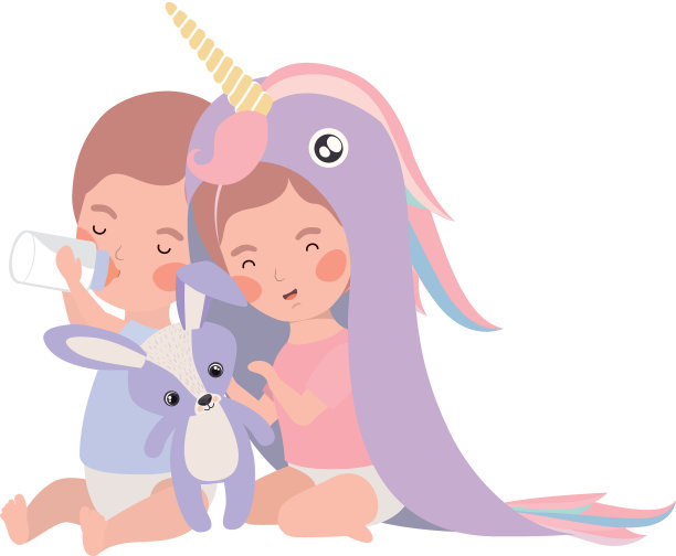 孤立的男婴和女婴设计图片下载