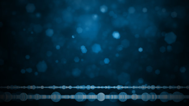 创意未来黑暗午夜浪漫的蓝色闪亮背景与发光的闪闪发光的宝石像抽象施华洛世奇设计和双线或两线边界在底部边缘图片下载