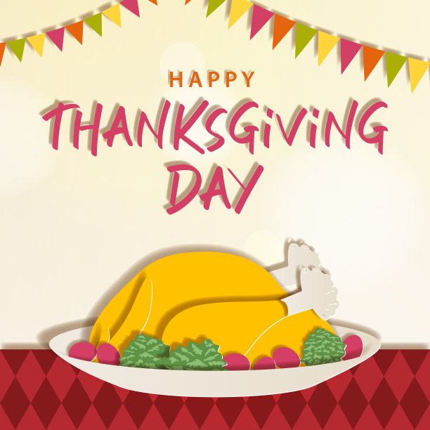 烤火鸡晚餐纸工艺品图片下载