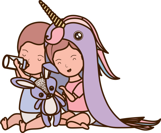 孤立的男婴和女婴设计图片下载