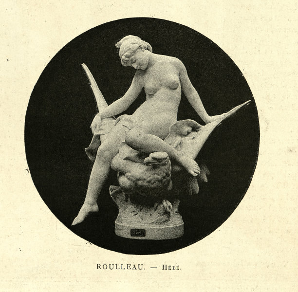 仿照Jules Roulleau的雕塑，Hebe的复古插图图片下载