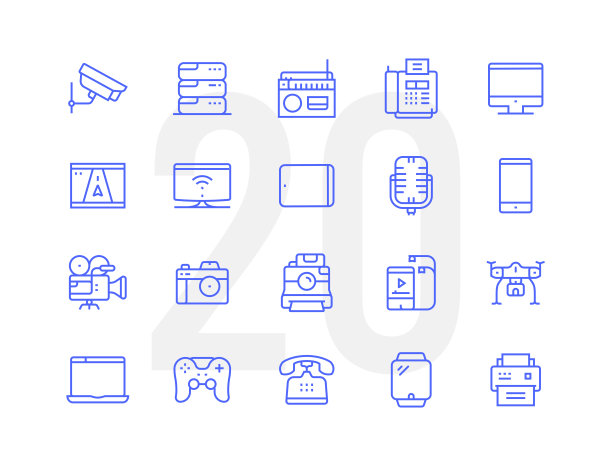 技术和设备线路图标设置图片下载