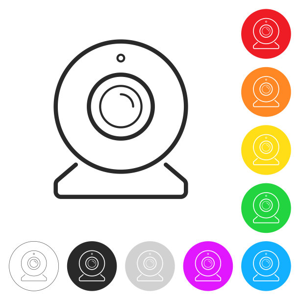 摄像头。彩色按钮上的图标图片下载