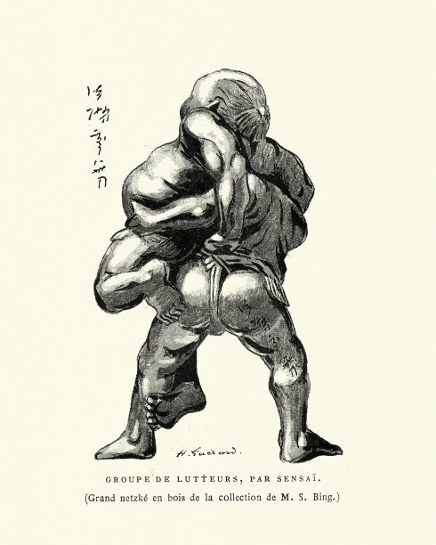 相扑，摔跤手扭打，日本艺术图片下载