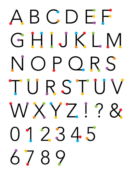 彩色的斑点字母表图片下载