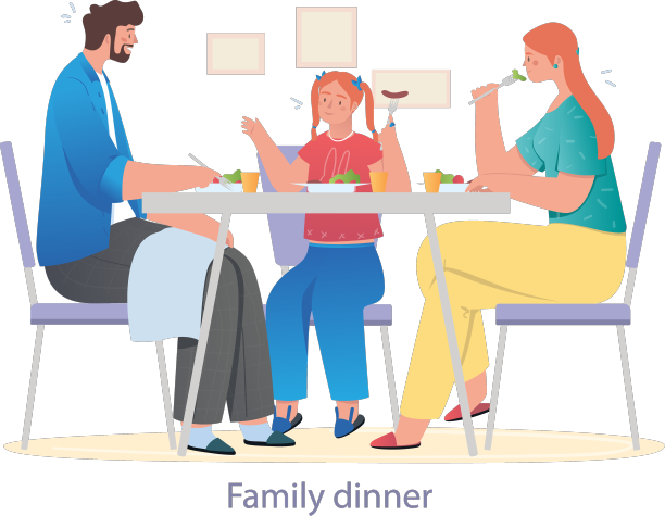 一家人坐在餐桌旁图片下载