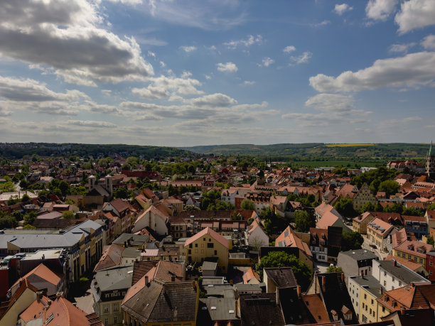 瑙姆堡摄影，市区。德国风景，美丽的鸟瞰德国。全景图片，旅游概念照片。萨克森-安哈特的画面。图片下载