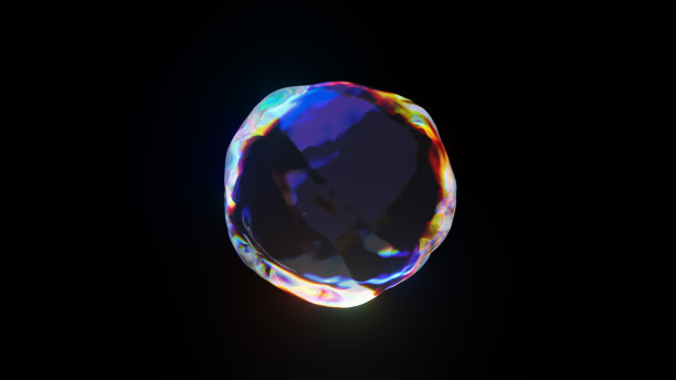 带有详细反射和色散的三维渲染抽象球体图片下载