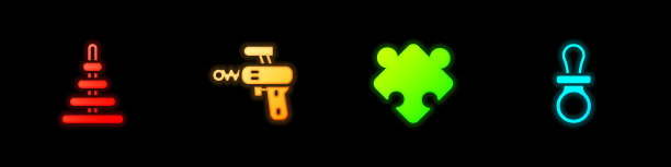 设置金字塔玩具射线枪拼图和宝贝图片下载