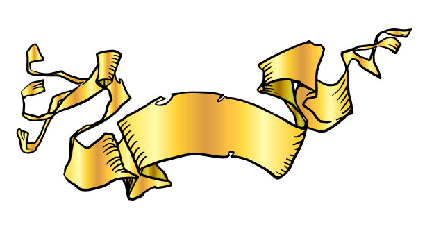 金色古丝带旗图片下载