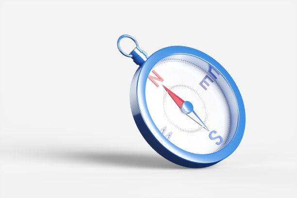 白色背景上罗盘的特写。3 d渲染图图片下载