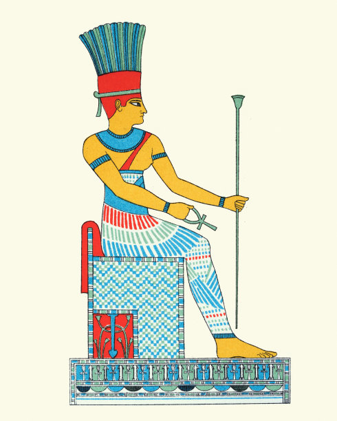 古埃及女神安努凯特，手持权杖和安卡图片下载