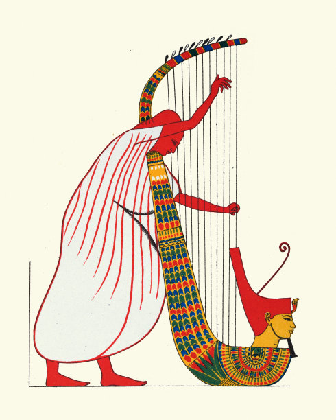 演奏竖琴的古埃及音乐家，古典世界的音乐图片下载