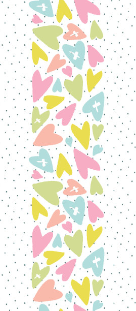 可爱的手绘心无缝图案，可爱浪漫的背景，伟大的情人节，母亲节，纺织品，壁纸，横幅-矢量设计图片下载