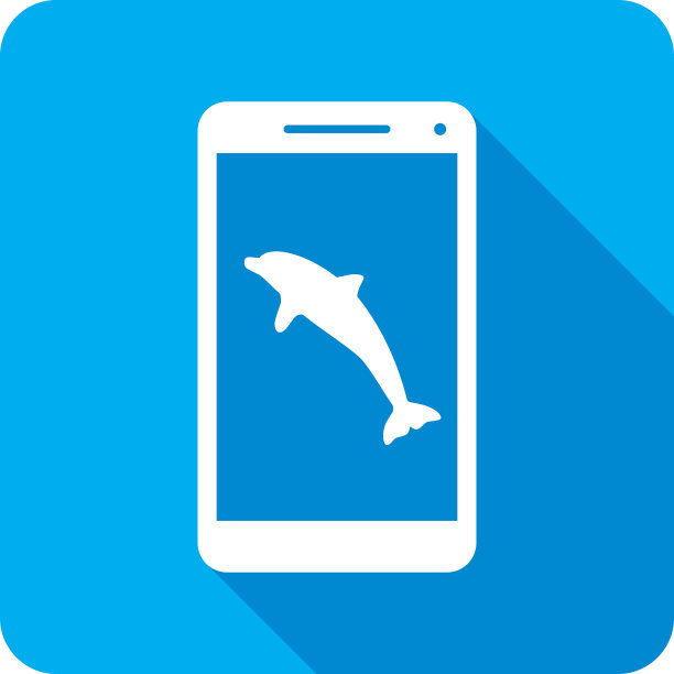 海豚智能手机图标剪影图片下载