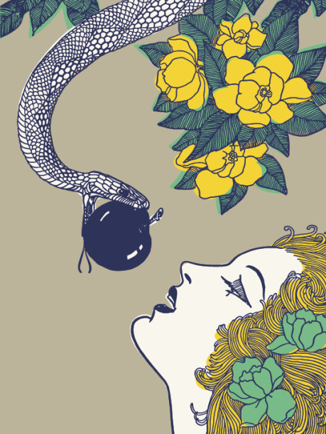 用苹果诱惑女人的蛇图片下载