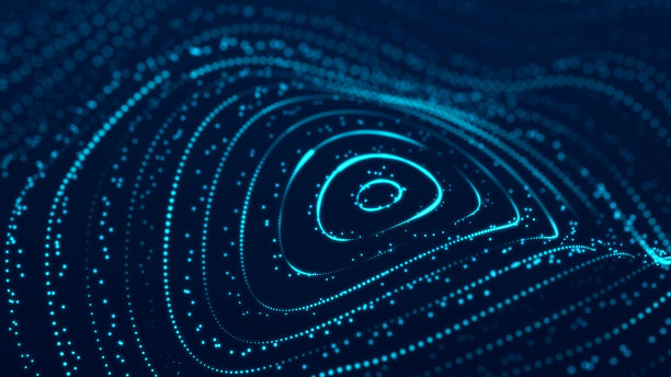 科幻背景。多粒子数字波。大数据可视化。节日展示模板。3 d图片下载