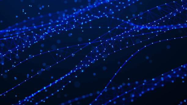 抽象的未来波背景。网络连线点与线。数字的背景。3 d渲染。图片下载