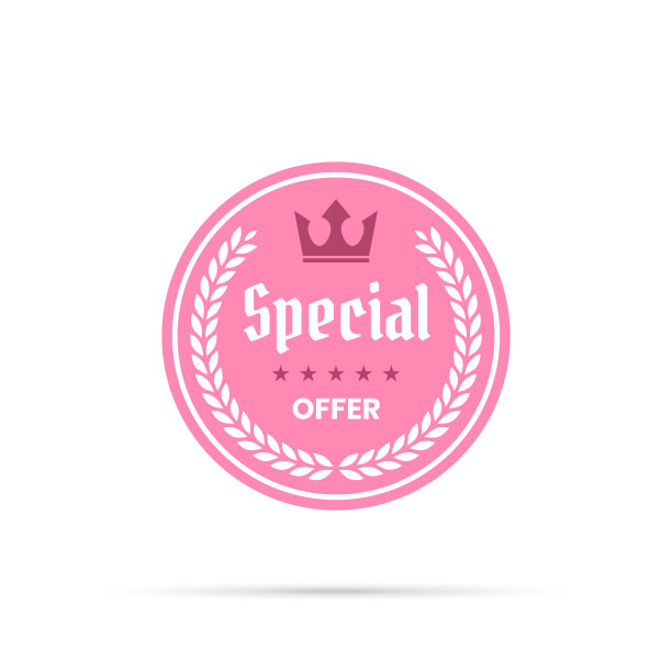 时尚粉色徽章-特别优惠图片下载