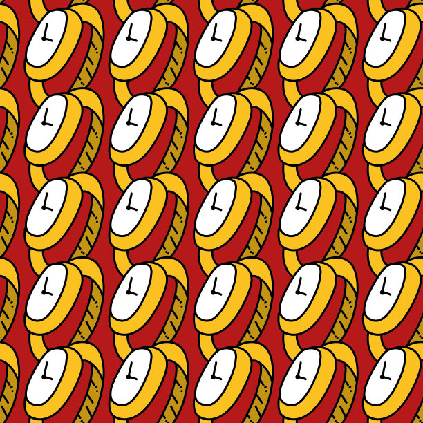 无缝图案的时钟卡通图片下载