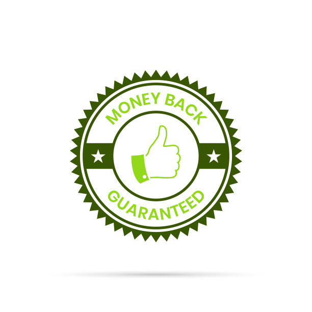 新潮的绿色徽章-保证退款图片下载