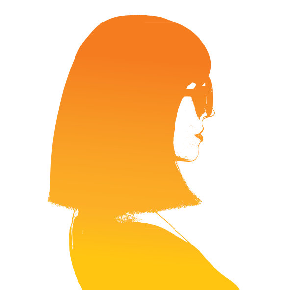 一个聪明，时尚的女人的剪影肖像图片下载