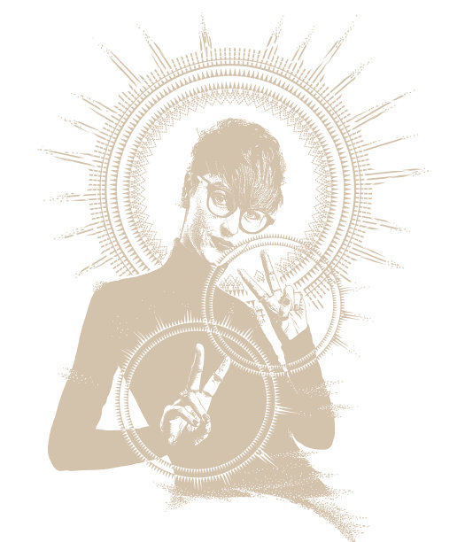 年轻女子在做和平手势图片下载