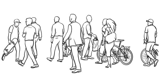 市区街道的行人交通图片下载