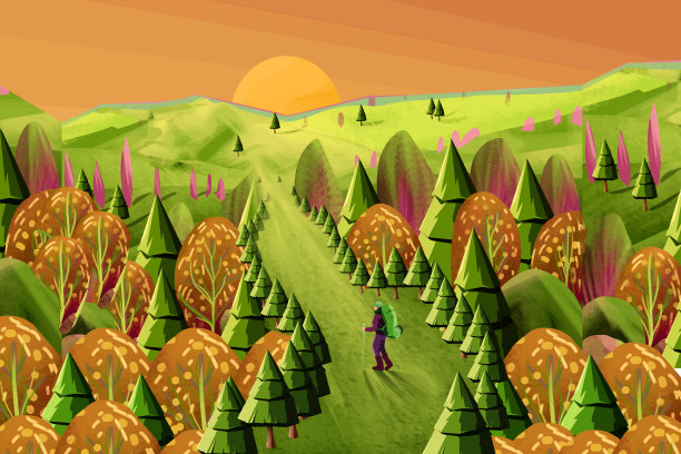 徒步旅行在秋天图片下载