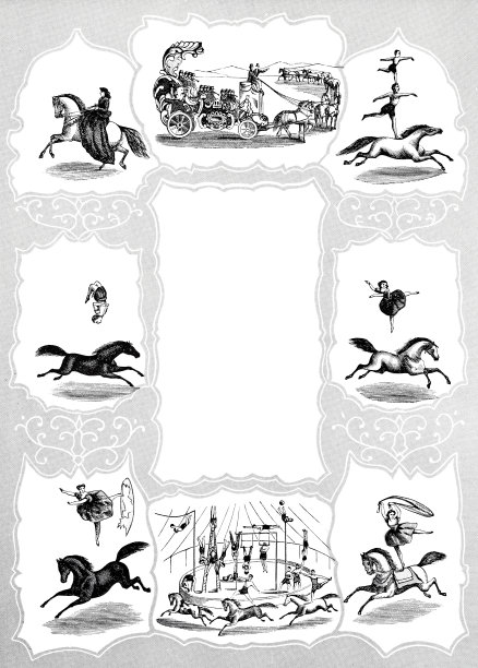 马戏团马匹表演，合成图像图片下载