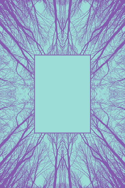 对称的树木背景与框架图片下载