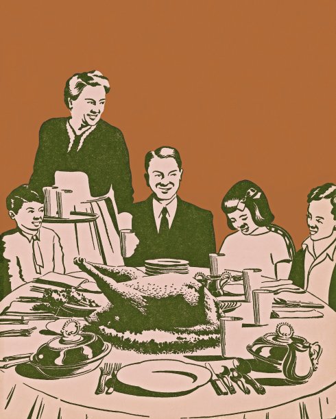 家庭感恩节晚餐图片下载