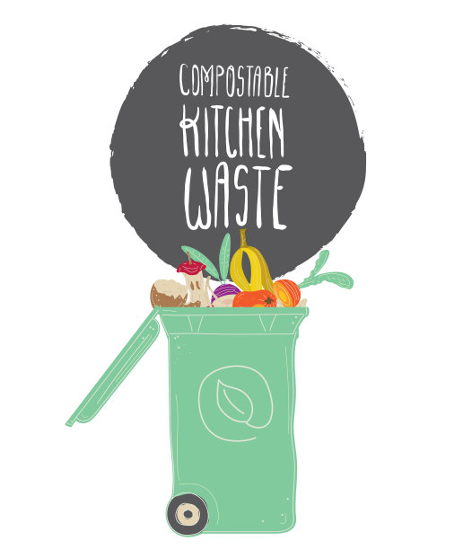 可堆肥的厨房垃圾堆肥箱中有变质的食物和食物残渣图片下载