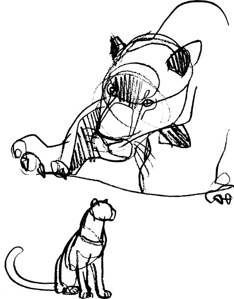 白色草图上的Panthera图片下载