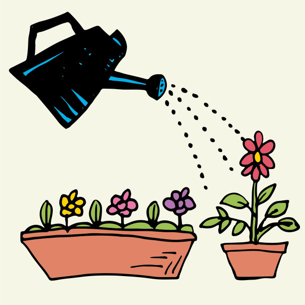 春季园艺手绘设计元素图片下载