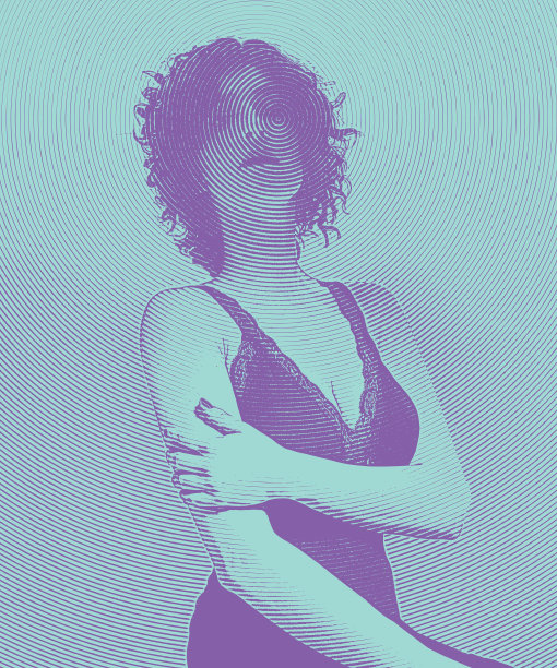 矢量插图的一个优雅的女人穿着一件内衣图片下载