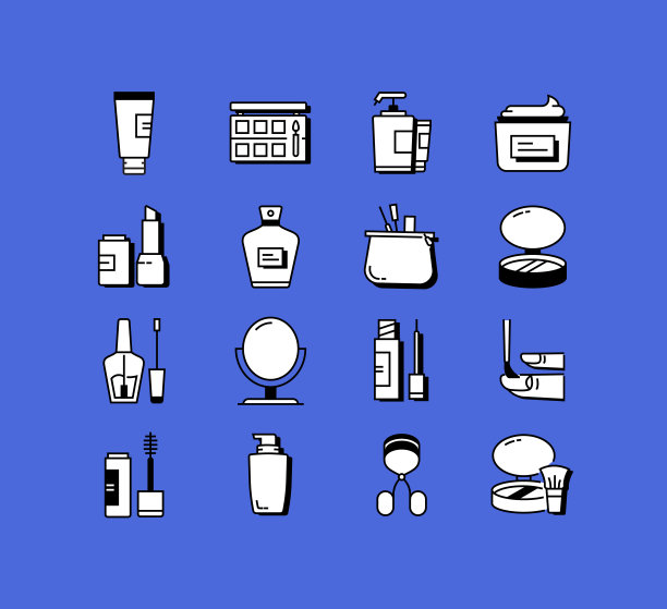 美丽相关的图标向量集合。现代风格符号矢量插图图片下载