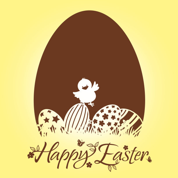 复活节小鸡巧克力蛋设计元素图片下载